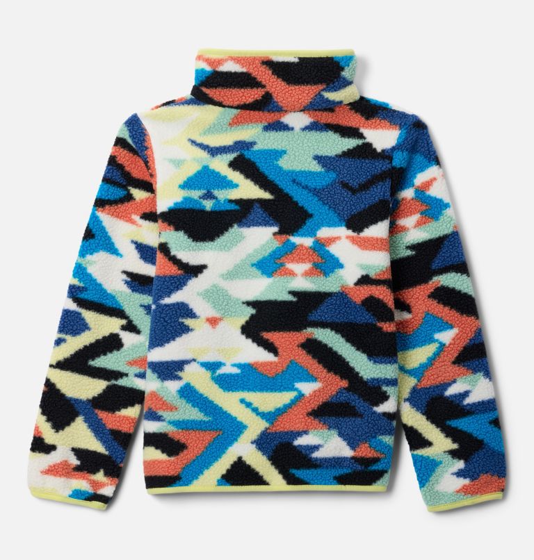 Kids' Helvetia II Printed Half Snap Fleece Pullover, Color: Compass Blue Reflections, Compass Blue, image 2