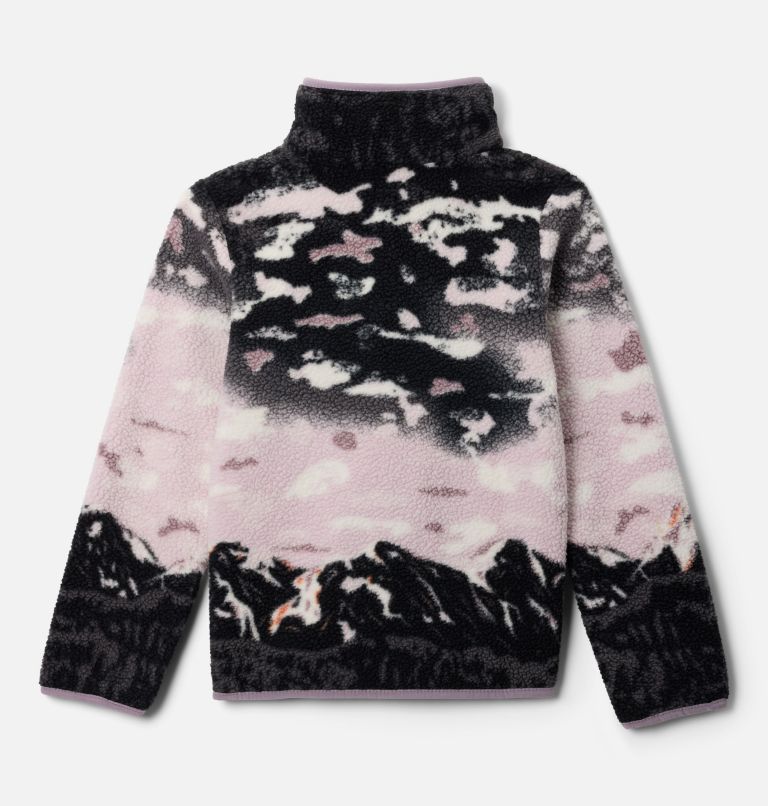 Kids' Helvetia II Printed Half Snap Fleece Pullover, Color: Shale Purple Sisters, Lavender Pearl, image 2