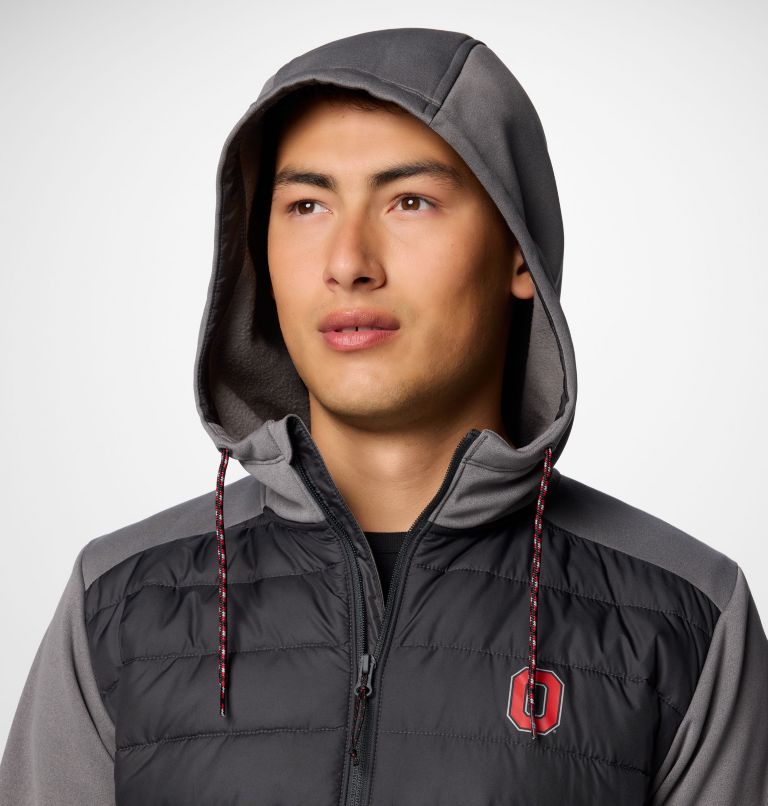Men's Collegiate Out-Shield Hybrid Hoodie - Ohio State, Color: OS - City Grey, Shark, image 5