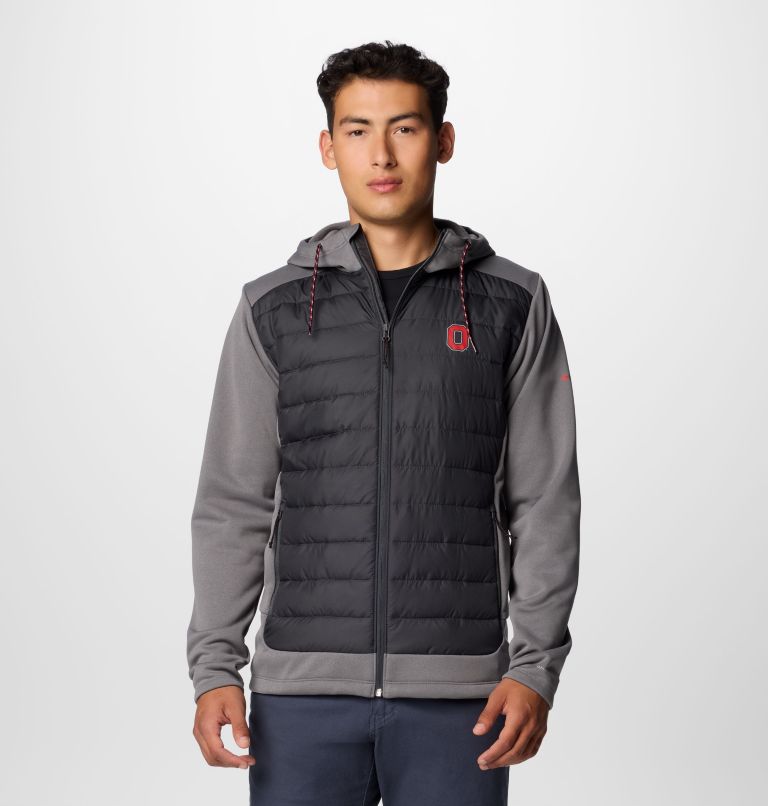 Men's Collegiate Out-Shield Hybrid Hoodie - Ohio State, Color: OS - City Grey, Shark, image 1