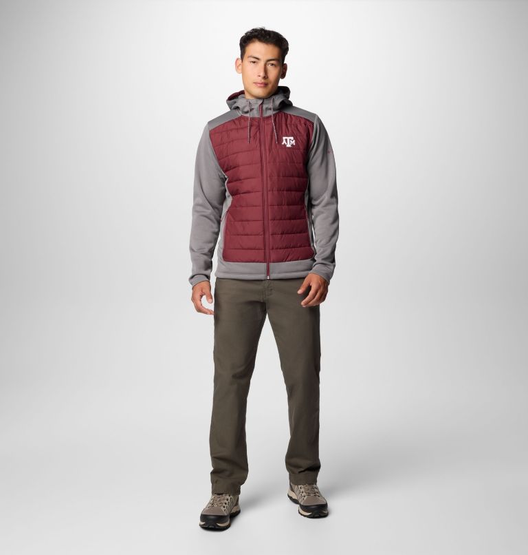 CLG Out-Shield Hybrid Hoodie | 023 | L, Color: TAM - City Grey, Deep Maroon, image 3
