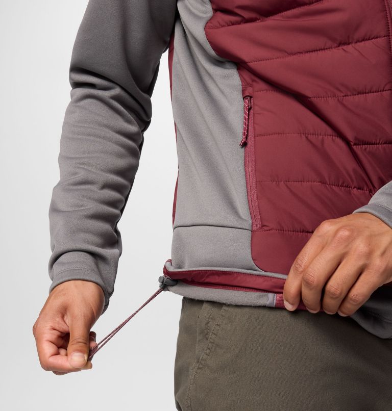 CLG Out-Shield Hybrid Hoodie | 023 | L, Color: TAM - City Grey, Deep Maroon, image 6