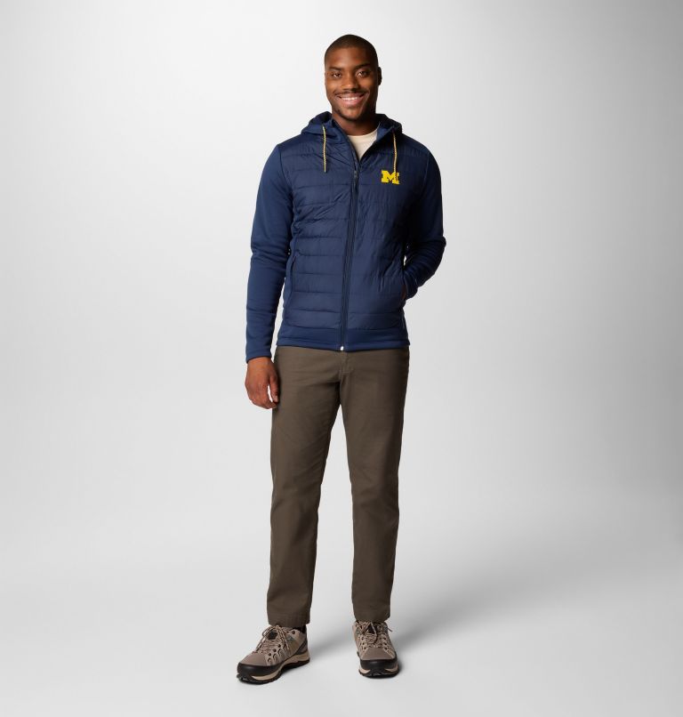 Men's Collegiate Out-Shield Hybrid Hoodie - Michigan, Color: UM - Collegiate Navy, image 3