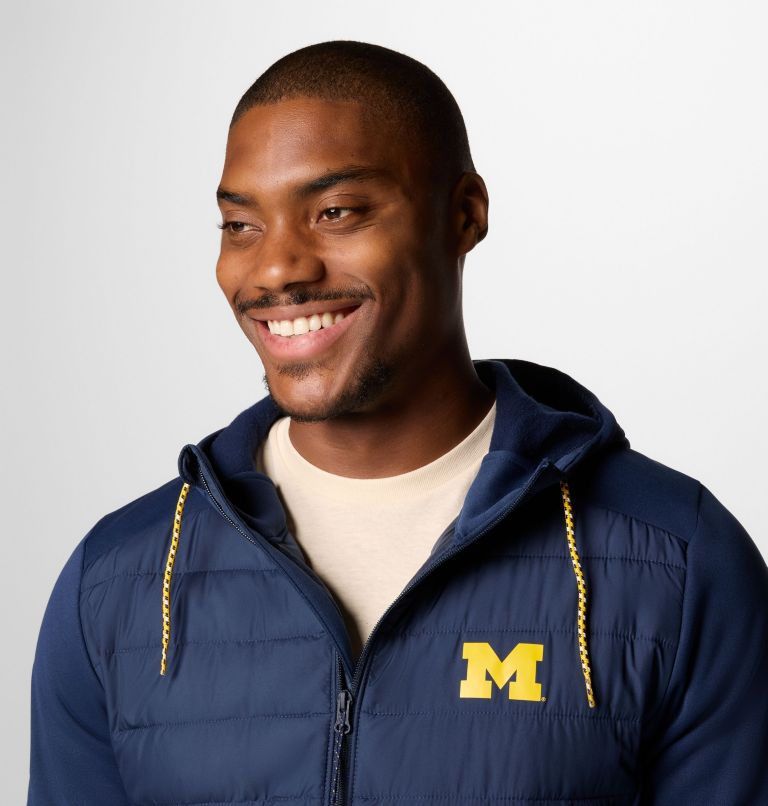 Men's Collegiate Out-Shield Hybrid Hoodie - Michigan, Color: UM - Collegiate Navy, image 5