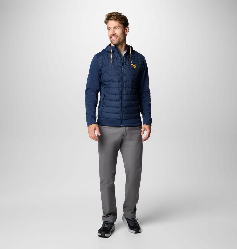 Men's Collegiate Out-Shield Hybrid Hoodie - West Virginia, Color: WV - Collegiate Navy, image 3