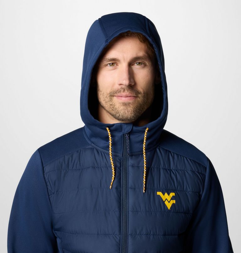 Men's Collegiate Out-Shield Hybrid Hoodie - West Virginia, Color: WV - Collegiate Navy, image 5