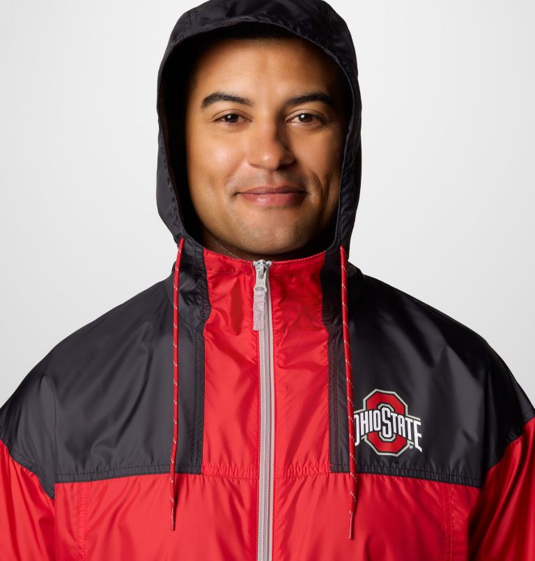 Men's Collegiate Flash Challenger II Windbreaker - Ohio State, Color: OS - Intense Red, Black, image 5