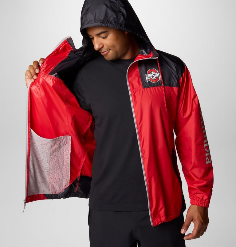 Men's Collegiate Flash Challenger II Windbreaker - Ohio State, Color: OS - Intense Red, Black, image 6