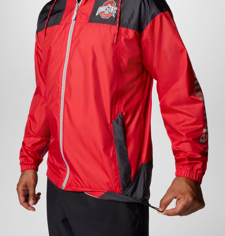 Men's Collegiate Flash Challenger II Windbreaker - Ohio State, Color: OS - Intense Red, Black, image 7