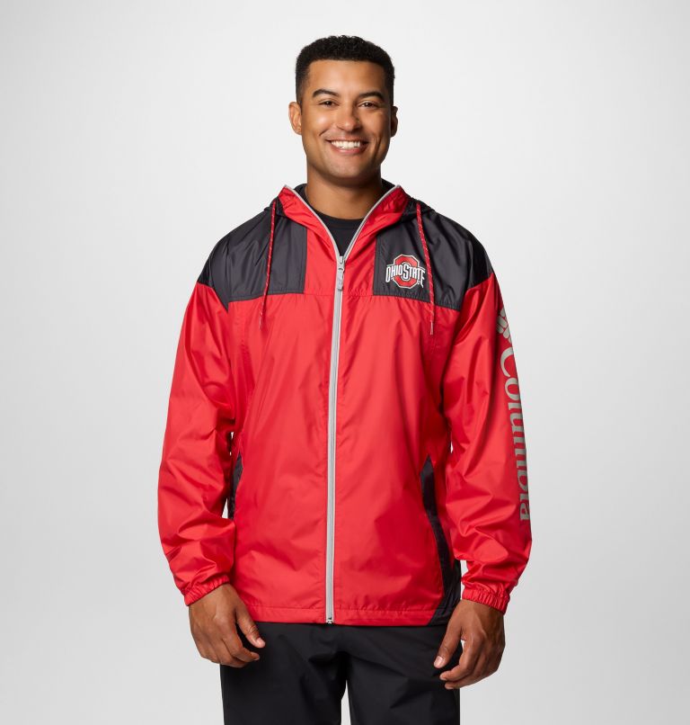 Men's Collegiate Flash Challenger II Windbreaker - Ohio State, Color: OS - Intense Red, Black, image 1