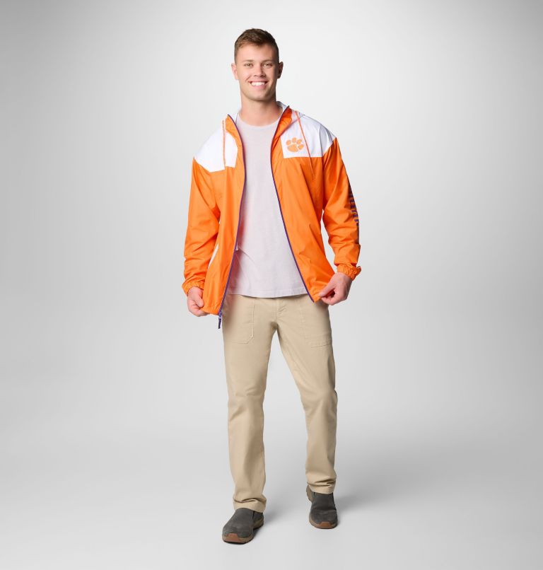 Men's Collegiate Flash Challenger II Windbreaker - Clemson, Color: CLE - Spark Orange, White, image 3