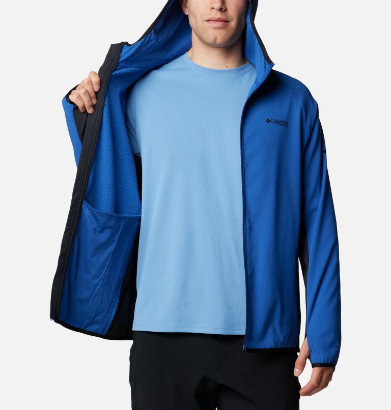 Men's Spectre Ridge II Technical Hooded Fleece Jacket, Color: Mountain Blue, Black, image 6