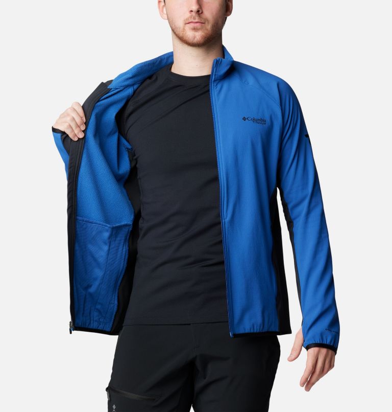 Men's Spectre Ridge II Tech Fleece Full Zip Jacket, Color: Mountain Blue, Black, image 5