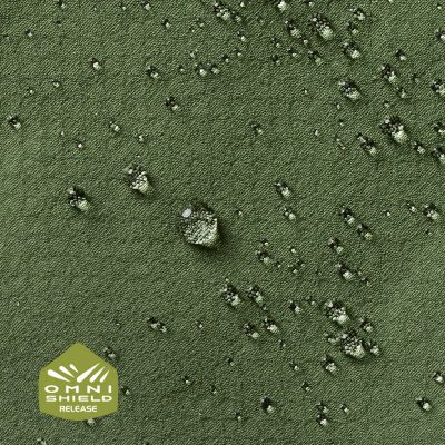 Close-up of water droplets on fabric.