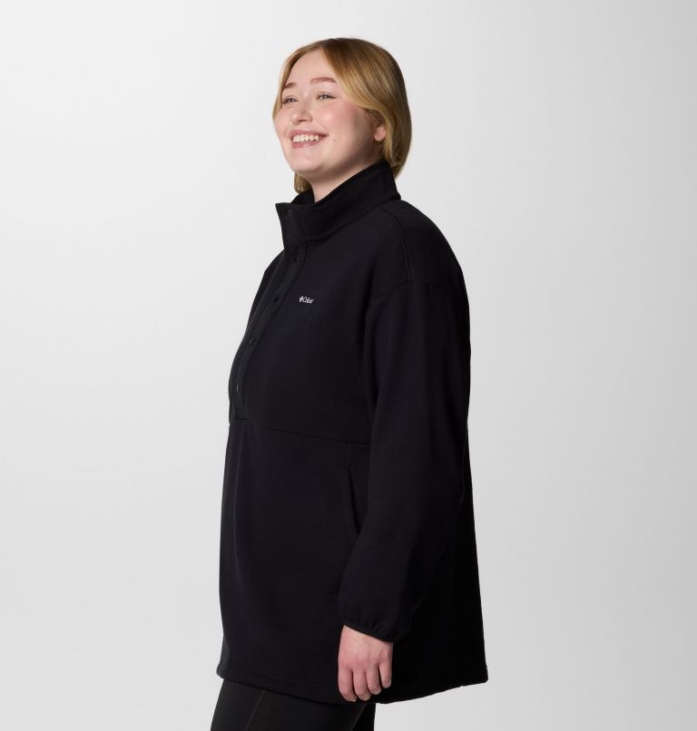 Women's Hart Mountain Half Snap Tunic - Plus Size, Color: Black, image 2