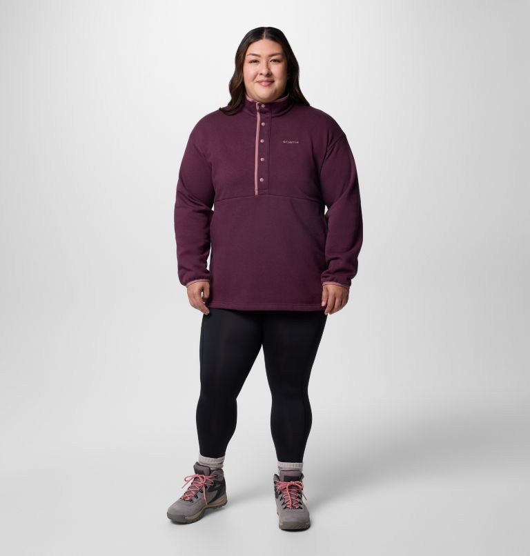 Tunique à demi-fermeture pressionnée Hart Mountain pour femmes – Grandes tailles, Color: Moonvista, Fig, image 3