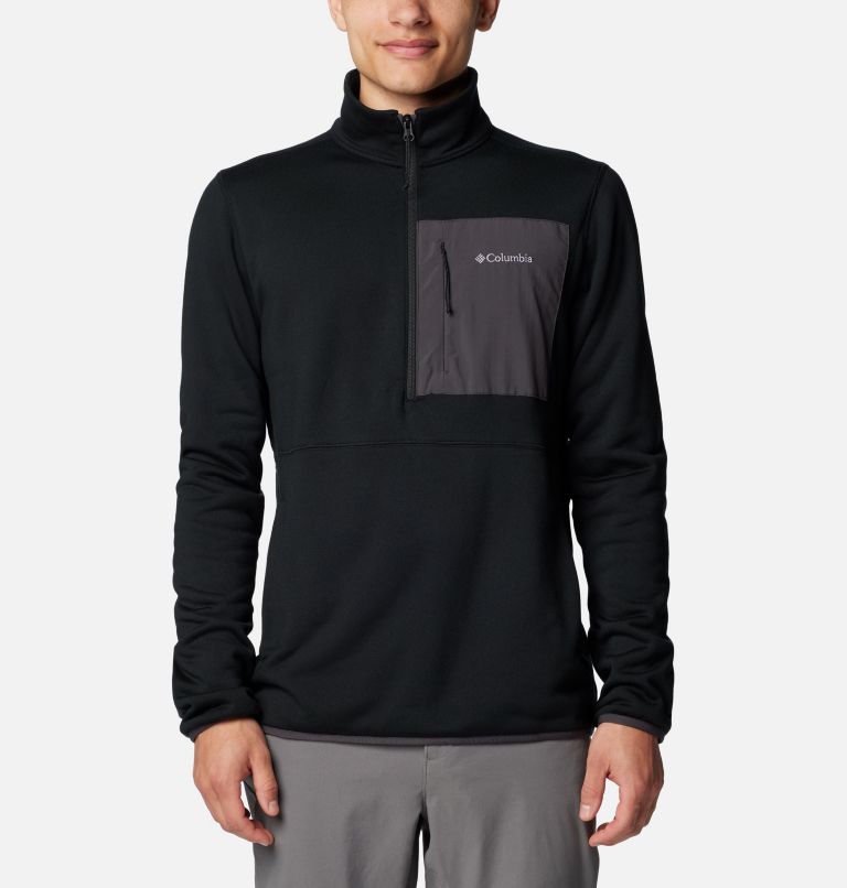 Men's Columbia Hike II Technical Half Zip Fleece, Color: Black, image 1