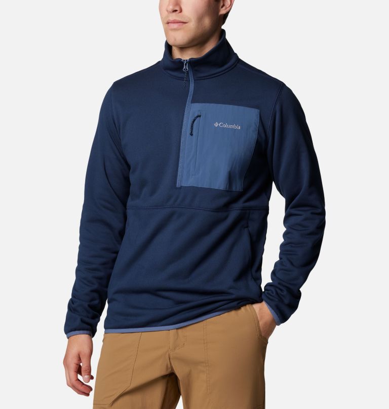 Men's Columbia Hike Half Zip II Jacket, Color: Collegiate Navy, Dark Mtn, image 5