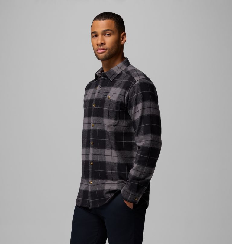 Men's Pitchstone Heavyweight Flannel II, Color: City Grey Macro Buffalo Tartan, image 4