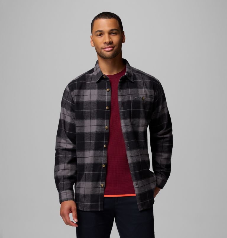 Men's Pitchstone Heavyweight Flannel II, Color: City Grey Macro Buffalo Tartan, image 5