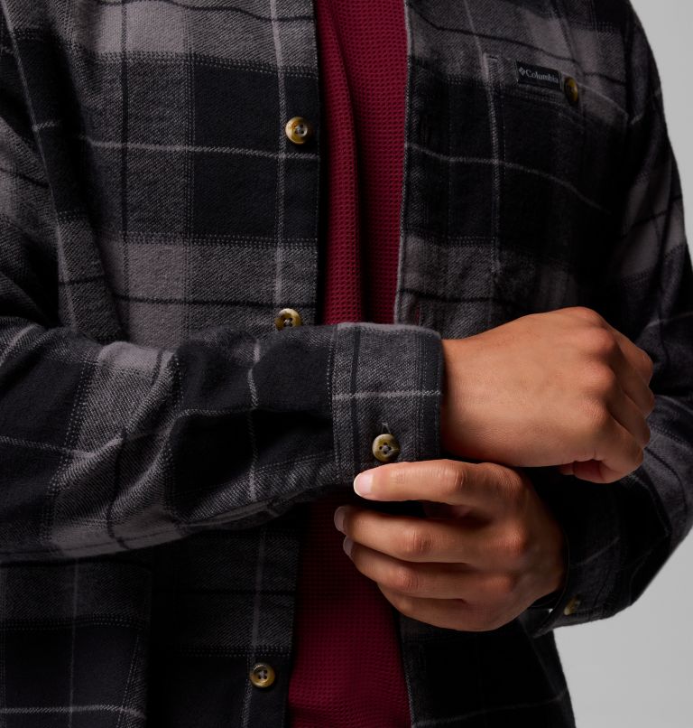 Men's Pitchstone Heavyweight Flannel II, Color: City Grey Macro Buffalo Tartan, image 7