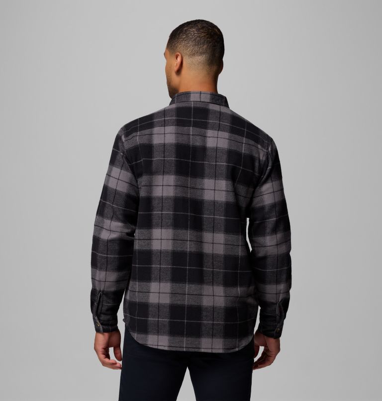 Men's Pitchstone Heavyweight Flannel II, Color: City Grey Macro Buffalo Tartan, image 3
