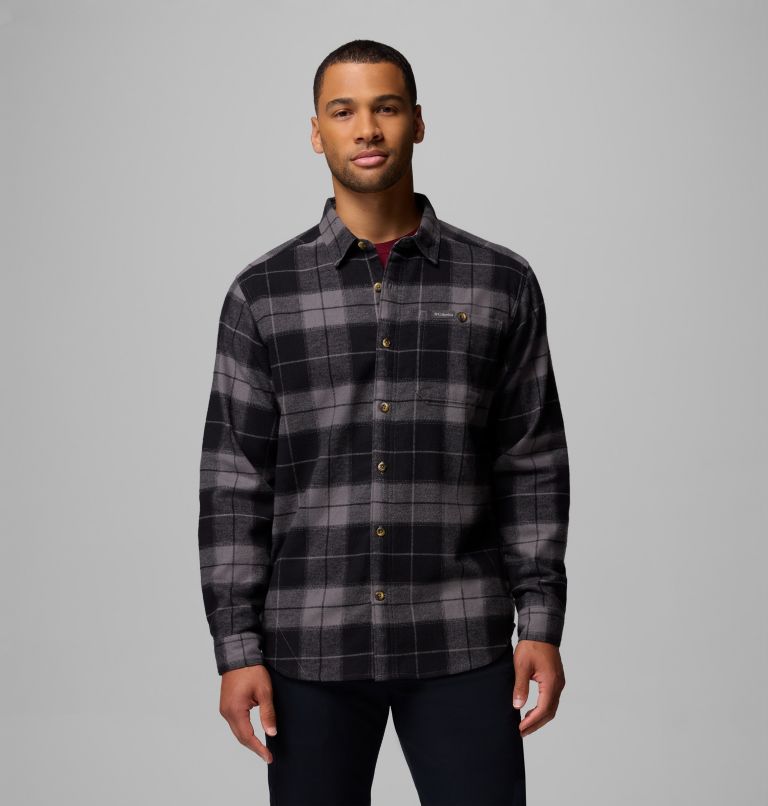Men's Pitchstone Heavyweight Flannel II, Color: City Grey Macro Buffalo Tartan, image 1