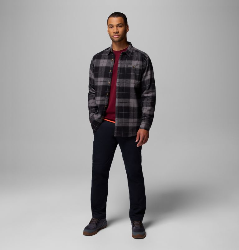 Men's Pitchstone Heavyweight Flannel II, Color: City Grey Macro Buffalo Tartan, image 2