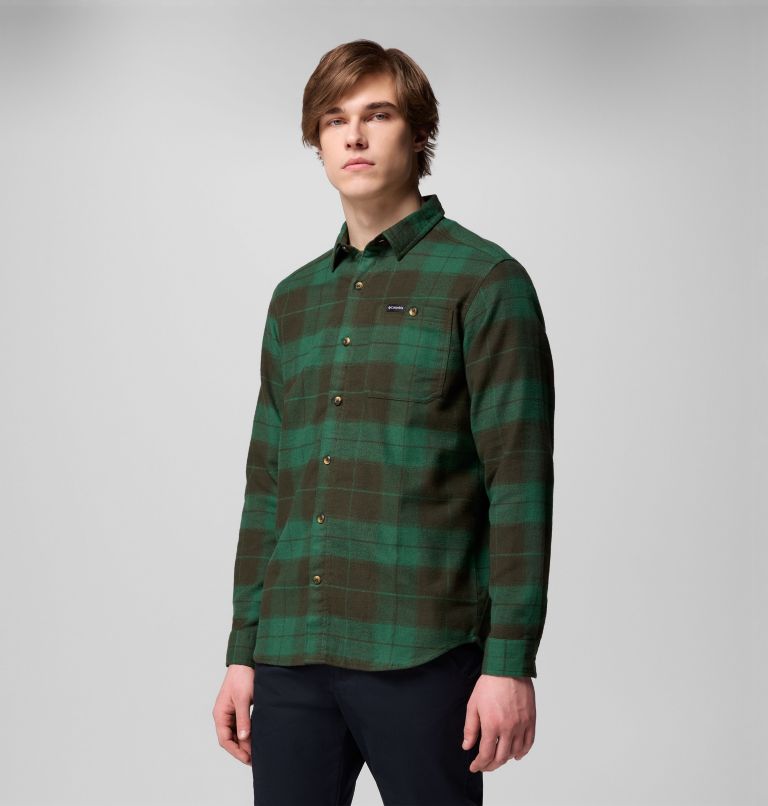 Men's Pitchstone Heavyweight Flannel II, Color: Greenscape Macro Buffalo Tartan, image 4