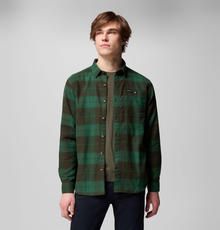 Men's Pitchstone Heavyweight Flannel II, Color: Greenscape Macro Buffalo Tartan, image 5