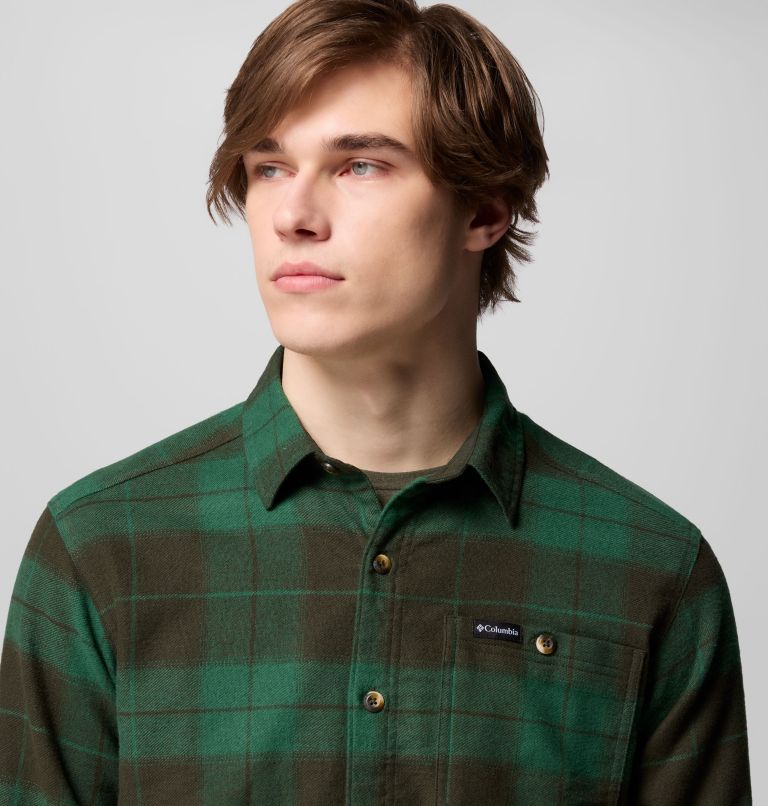 Men's Pitchstone Heavyweight Flannel II, Color: Greenscape Macro Buffalo Tartan, image 6