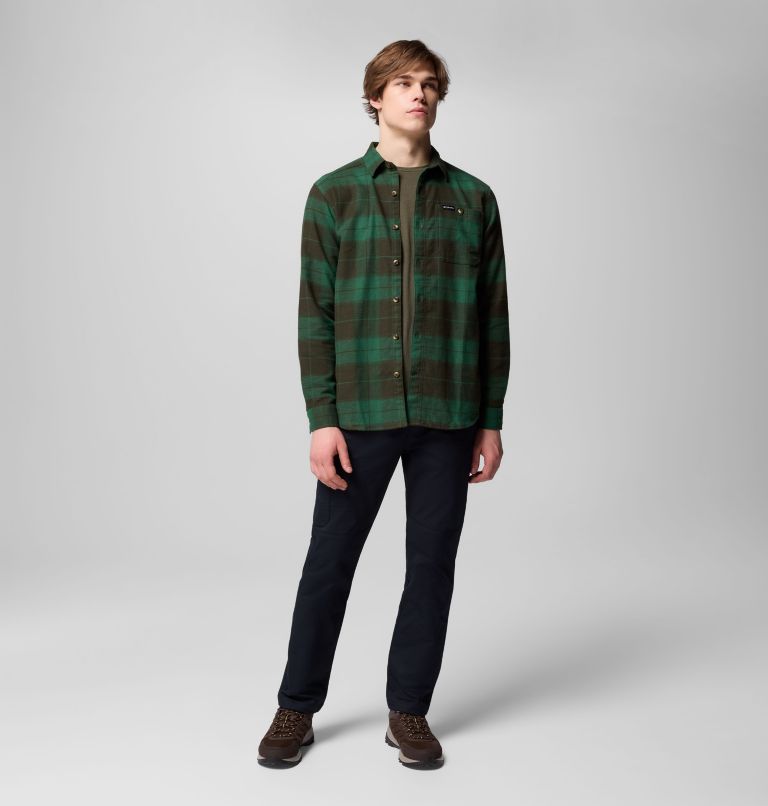 Men's Pitchstone Heavyweight Flannel II, Color: Greenscape Macro Buffalo Tartan, image 2