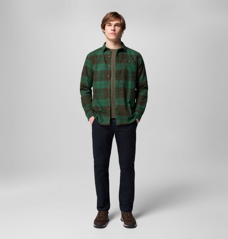 Men's Pitchstone Heavyweight Flannel II, Color: Greenscape Macro Buffalo Tartan, image 7