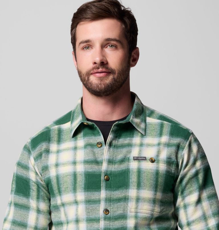 Men's Pitchstone Heavyweight Flannel II, Color: Rain Forest Twilight Ombre, image 6