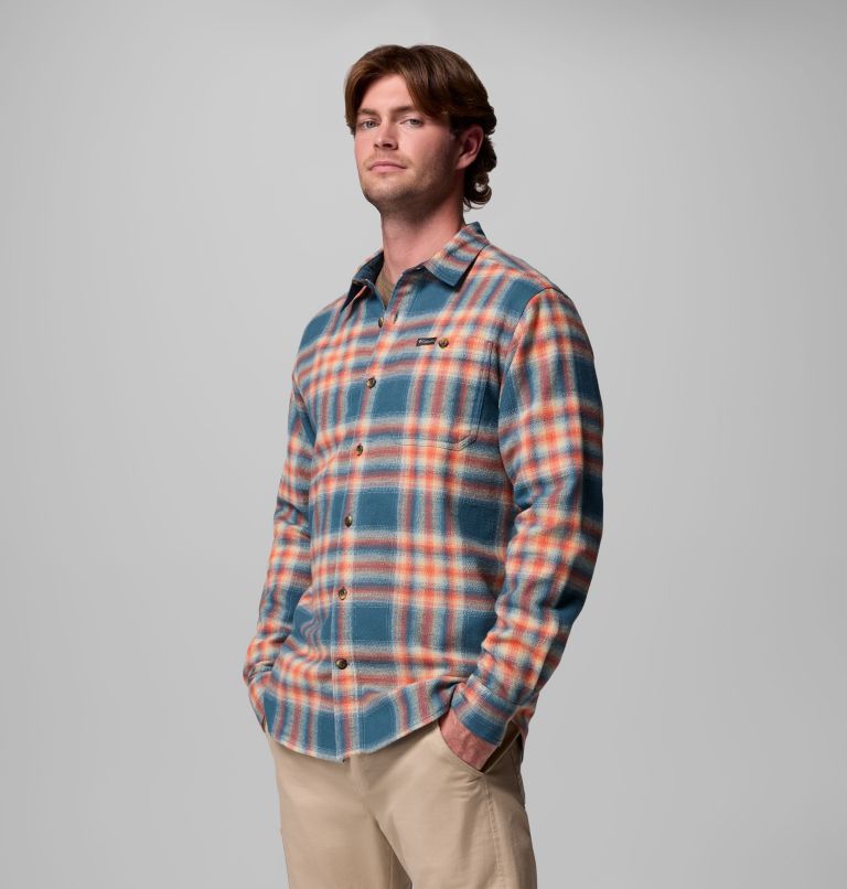 Men's Pitchstone Heavyweight Flannel II, Color: Everblue Twilight Ombre, image 4