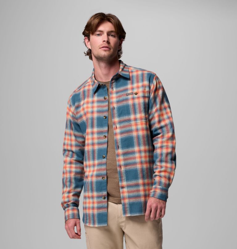 Men's Pitchstone Heavyweight Flannel II, Color: Everblue Twilight Ombre, image 5