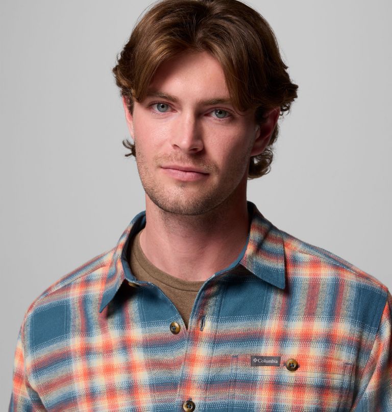 Men's Pitchstone Heavyweight Flannel II, Color: Everblue Twilight Ombre, image 6
