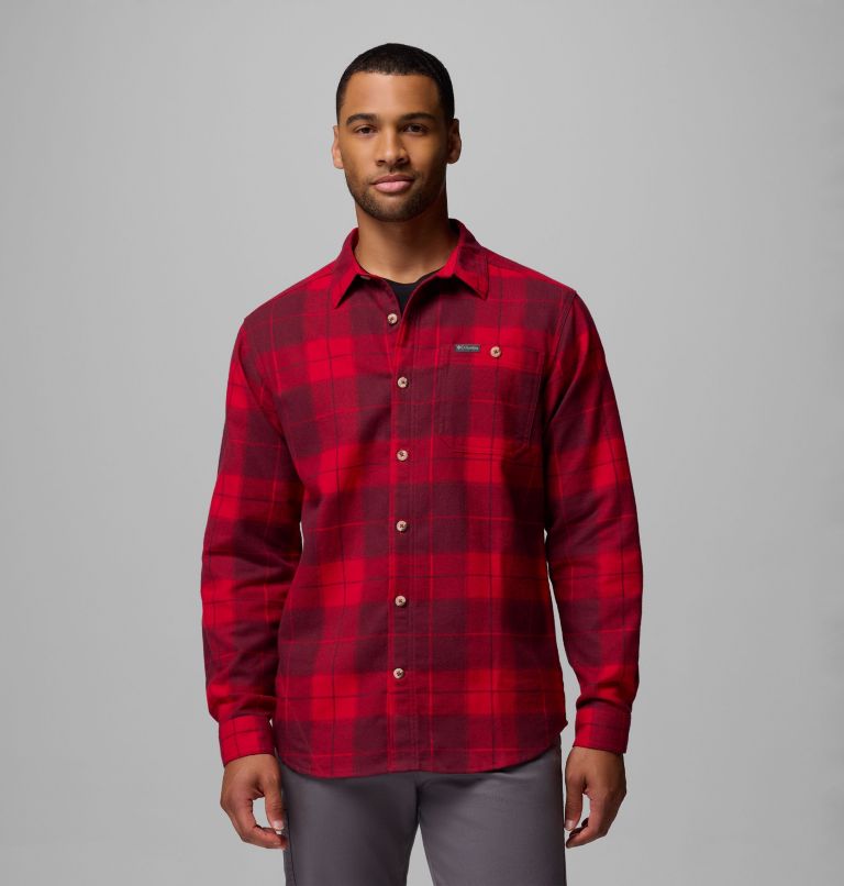 Men's Pitchstone Heavyweight Flannel II, Color: Mountain Red Macro Buffalo Tartan, image 1