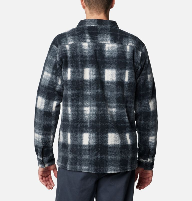 Men's Steens Mountain Printed Fleece Shirt Jacket II, Color: Chalk Omblur, image 2
