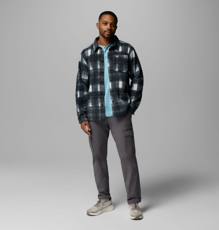 Men's Steens Mountain Printed Fleece Shirt Jacket II, Color: Chalk Omblur, image 2