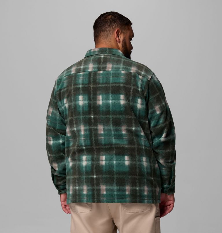 Men's Steens Mountain Printed Fleece Shirt Jacket II - Big, Color: Rain Forest Omblur, image 3