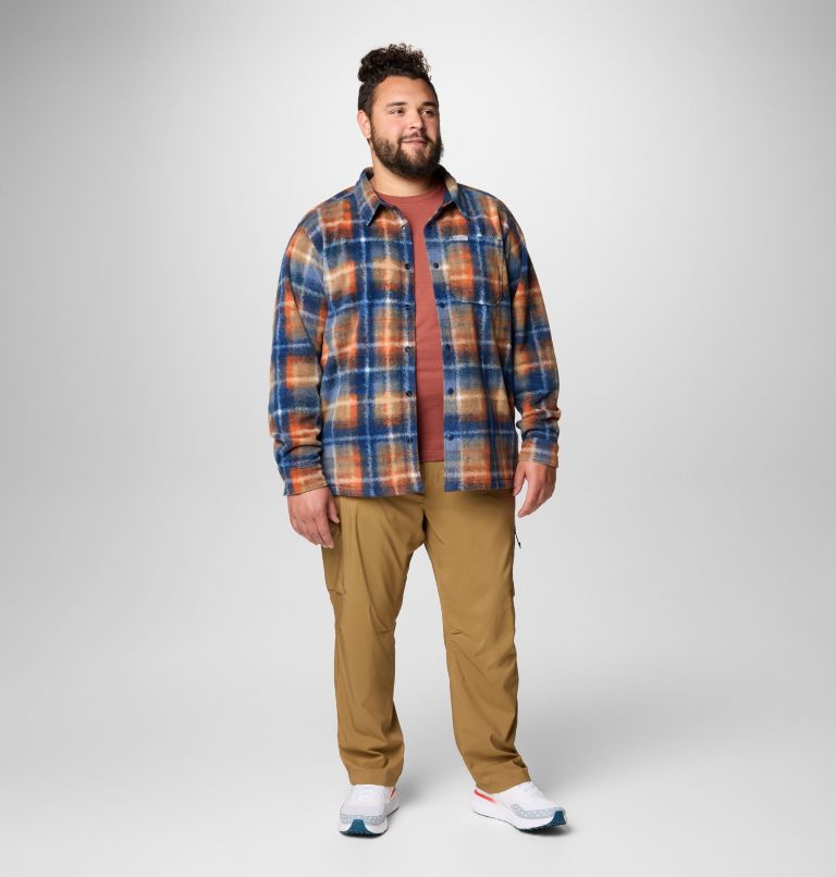 Manteau-chemise imprimé en laine polaire Steens Mountain II pour hommes – Tailles fortes, Color: Collegiate Navy Omblur, image 3