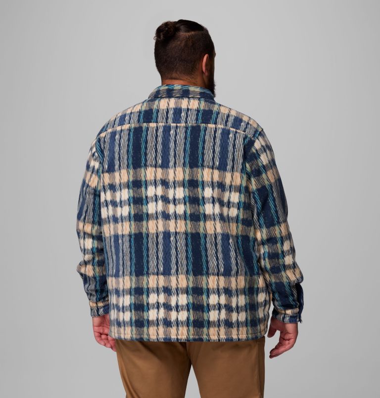 Men's Steens Mountain Printed Fleece Shirt Jacket II - Big, Color: Collegiate Navy Herringplaid, image 3