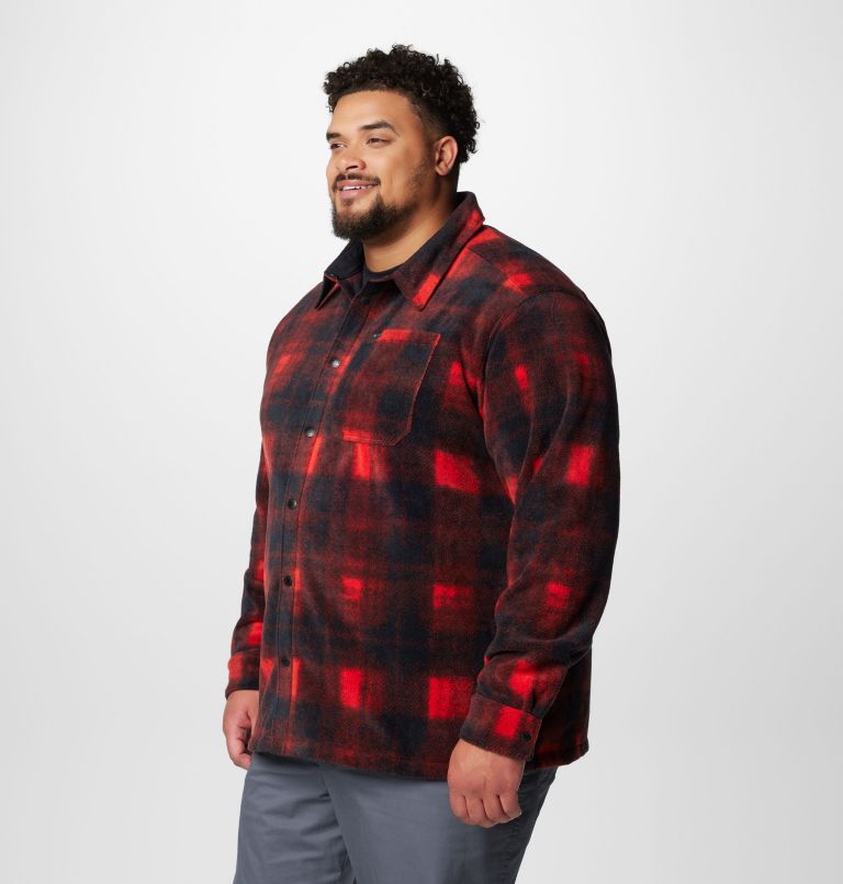 Men's Steens Mountain Printed Fleece Shirt Jacket II - Big, Color: Sail Red Omblur, image 4