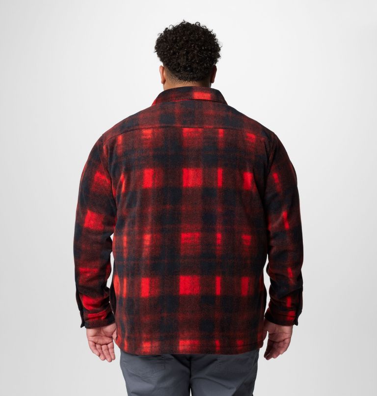 Men's Steens Mountain Printed Fleece Shirt Jacket II - Big, Color: Sail Red Omblur, image 2