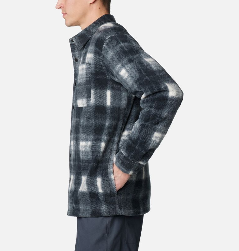 Men's Steens Mountain Printed Fleece Shirt Jacket II - Tall, Color: Chalk Omblur, image 3