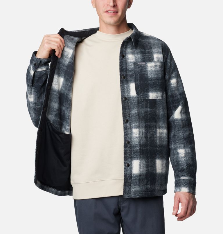Men's Steens Mountain Printed Fleece Shirt Jacket II - Tall, Color: Chalk Omblur, image 5