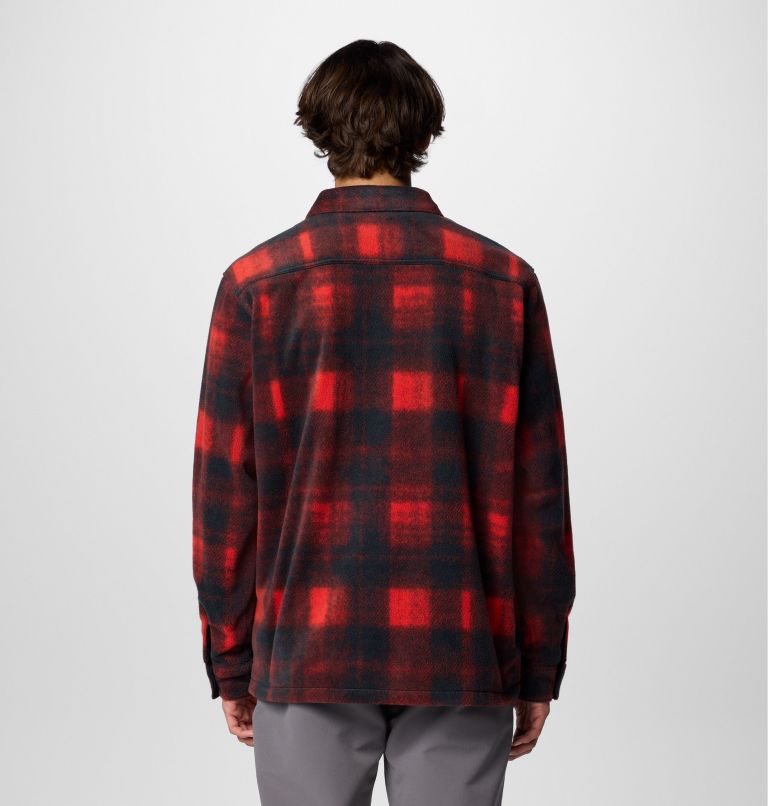 Men's Steens Mountain Printed Fleece Shirt Jacket II - Tall, Color: Sail Red Omblur, image 2