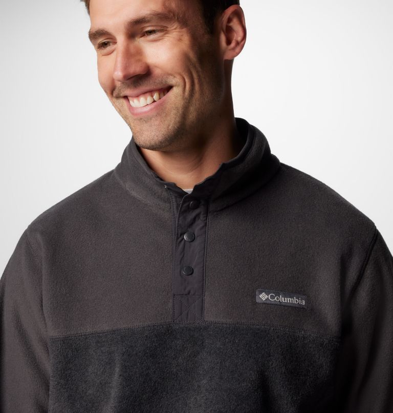 Men's Steens Mountain II Half Snap Fleece, Color: Charcoal Heather, Shark, image 5