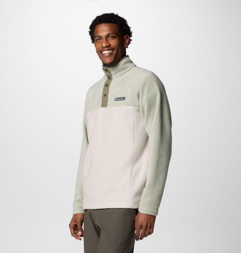 Men's Steens Mountain II Half Snap Fleece, Color: Dark Stone, Safari, image 3